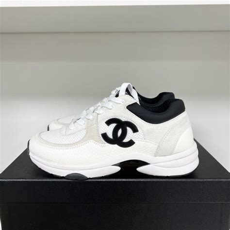 chanel interlocking sneakers|Chanel black and white sneakers.